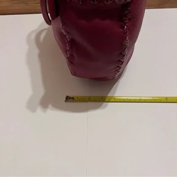 Authentic Bottega Veneta Large Brick Red Cervo Disc Boho Bag Intrecciato-Trimmed - Picture 4 of 12